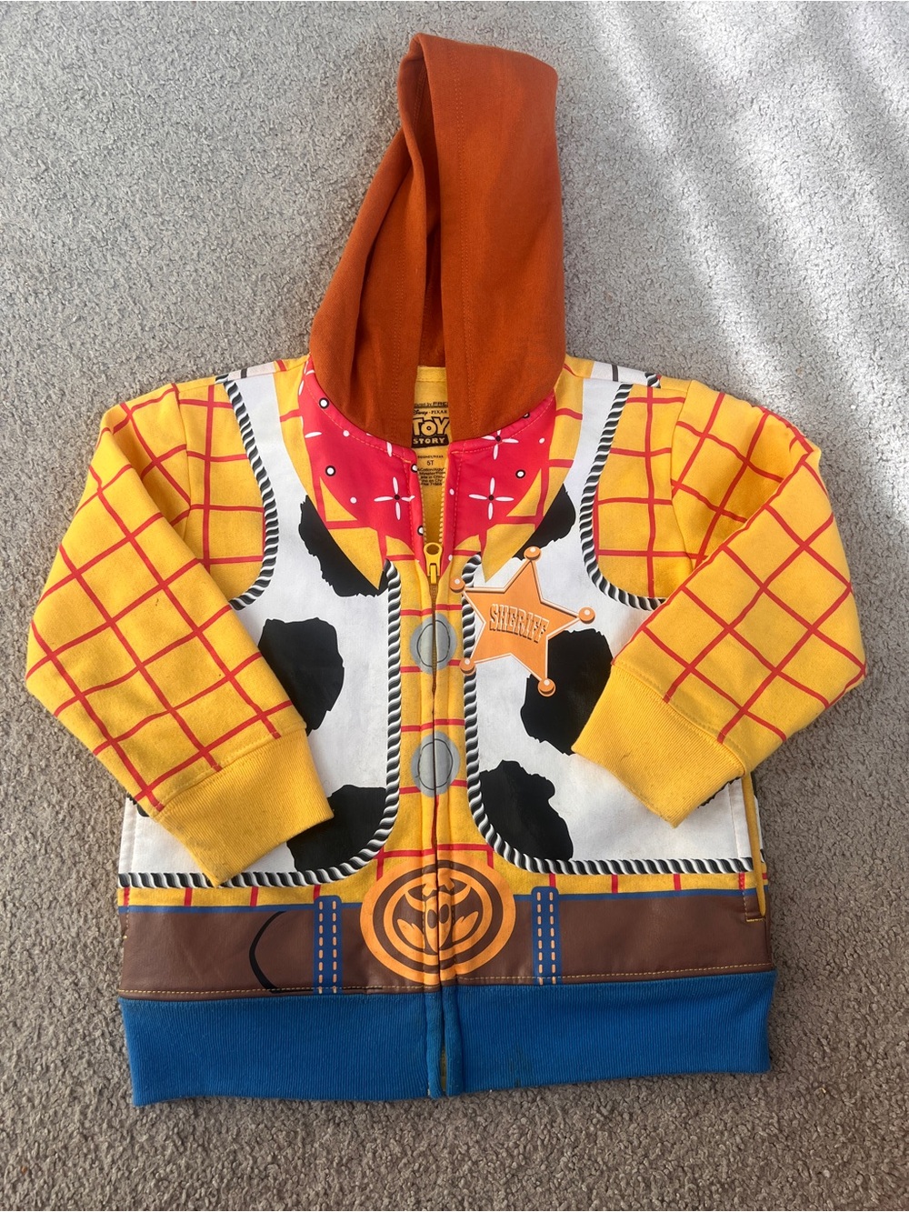 Disney Woody-Inspired Yellow, Brown & Blue Hooded Costume Jacket